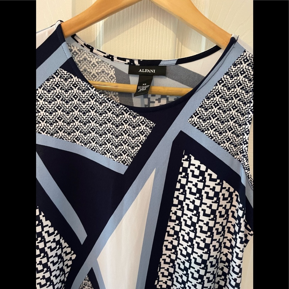 ALFANI Women’s Sleeveless long Tunic Geometric print - Picture 3 of 7